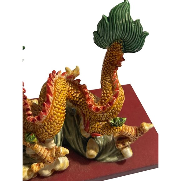 Intricately Designed Oriental Dragon Figurine With Base - Picture 7 of 7